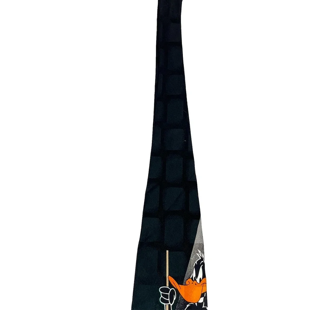 Vintage Looney Tunes Mania Silk Neck Tie Bugs Bunny Pool Billiards Cartoon USA